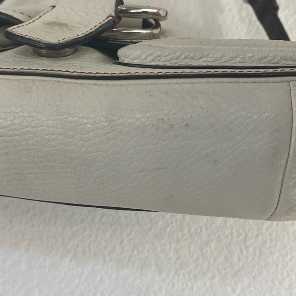 Coach Cream Leather Metal Ring Shoulder Flap Bag - Picture 7 of 14